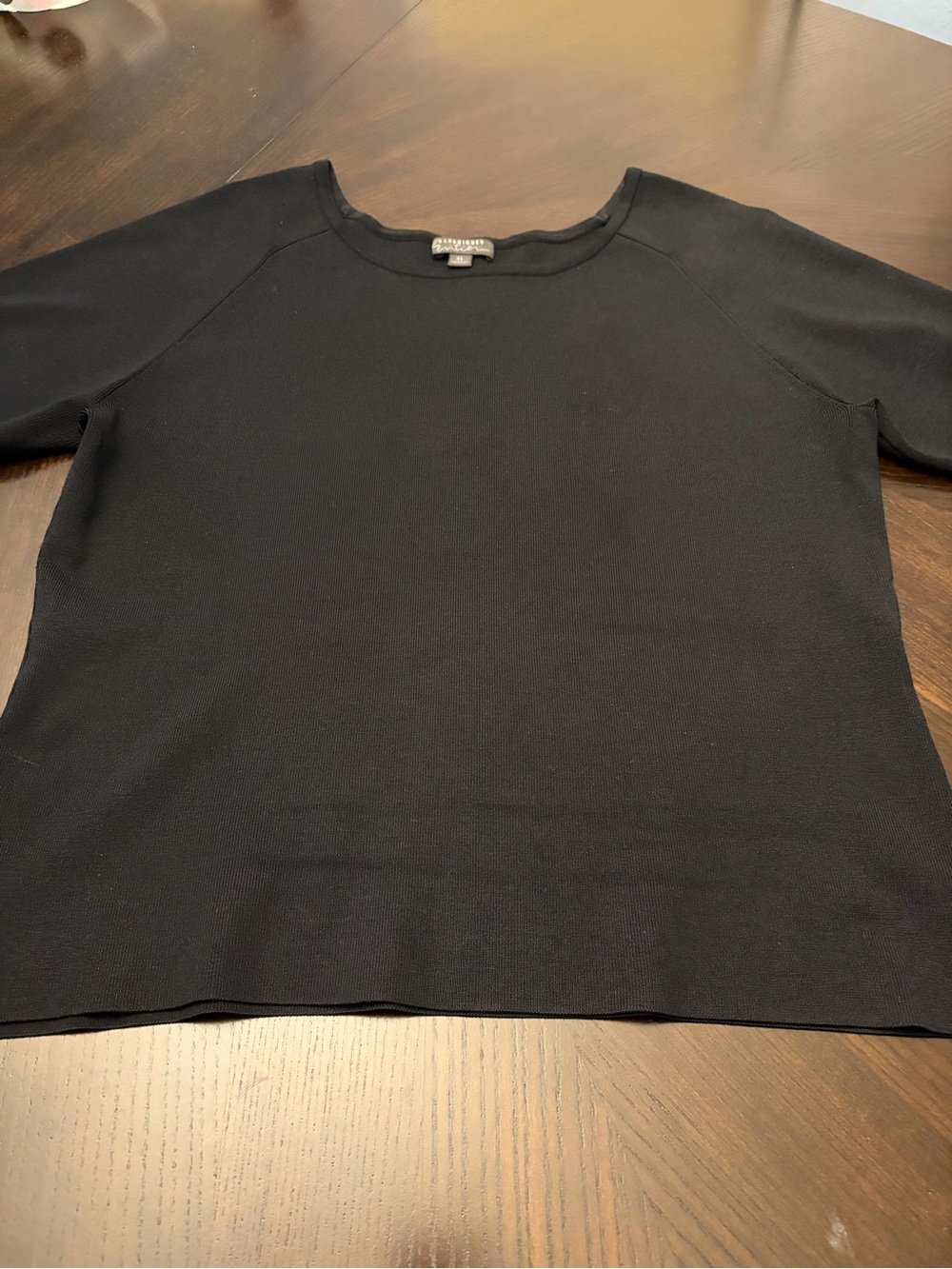 Classiques Entier Short Sleeved Silk Blend Sweater Black Capsule Wardrobe Sz XL